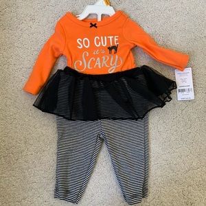 NWT cute stripe newborn Halloween onesie with tutu